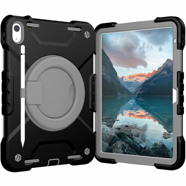 Захисний чохол Deexe Battle Case для Apple iPad 10.9 (2022) / iPad 11 (2025) - Black / Grey: фото 2 з 11