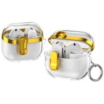 Захисний чохол Deexe Clear Luxe для Samsung Galaxy Buds 3 / Buds 3 Pro - Gold: фото 1 з 8
