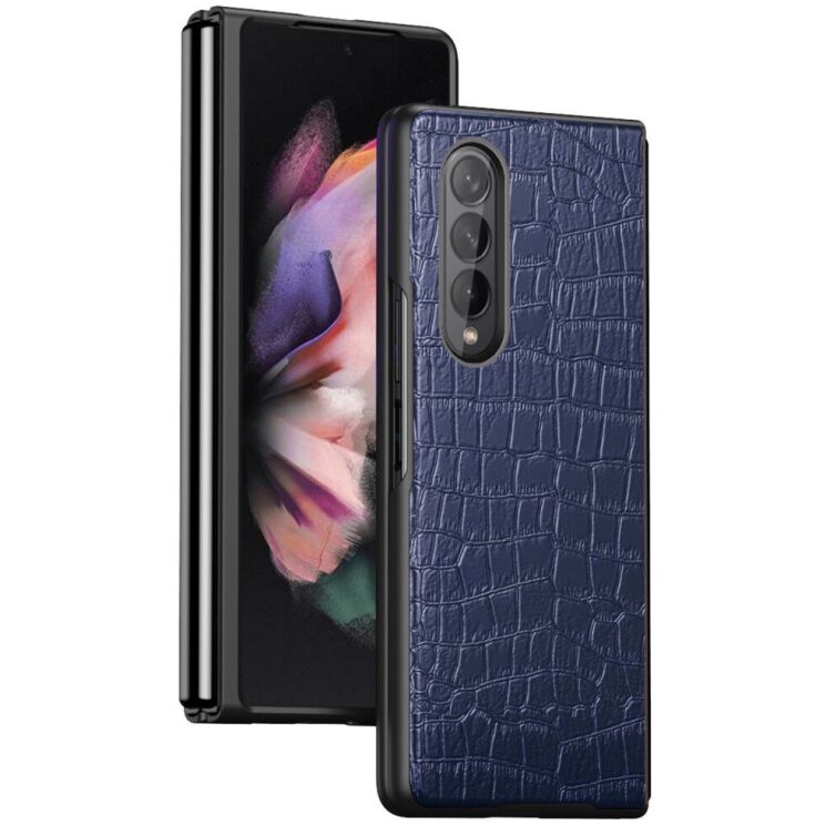 Защитный чехол Deexe Crocodile Cover для Samsung Galaxy Fold 4 - Sapphire: фото 1 из 12