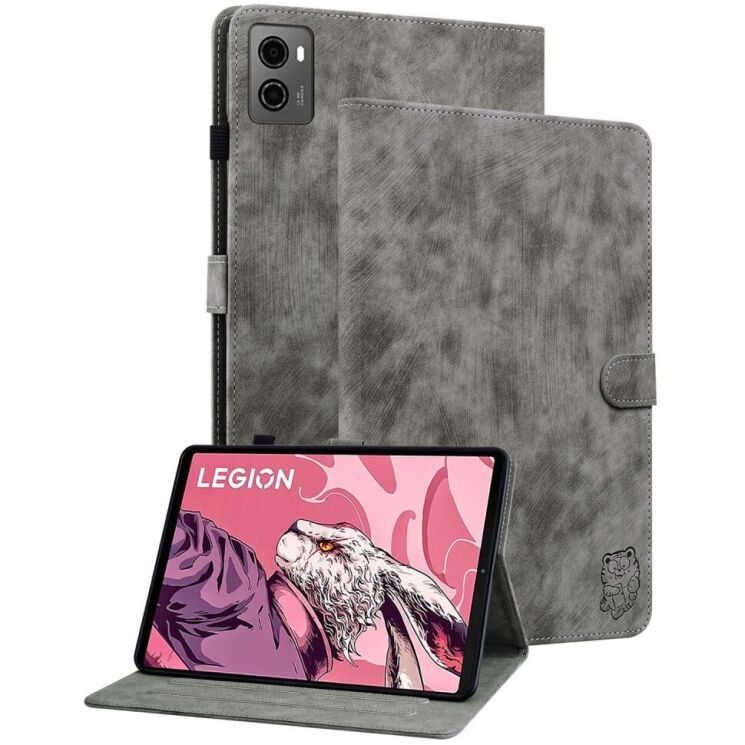 Защитный чехол Deexe Cute Tiger для Lenovo Legion Tab - Grey: фото 1 из 10