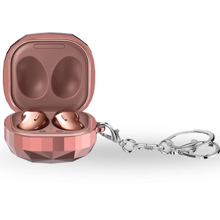 Защитный чехол Deexe Diamond Case для Samsung Galaxy Buds Live / Buds Pro / Buds 2 / Buds 2 Pro / Buds FE - Rose Pink: фото 1 из 7
