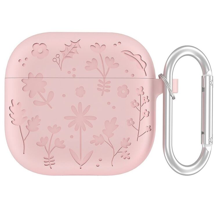 Защитный чехол Deexe Flower Pattern для Apple AirPods 4 - Light Pink: фото 1 из 8