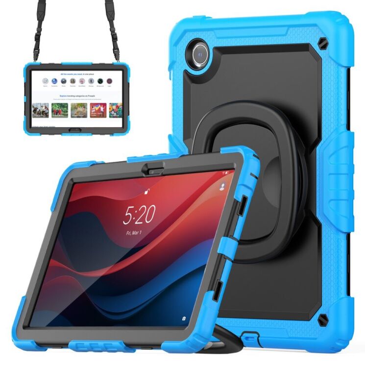 Захисний чохол Deexe Hand Grip X для Lenovo Tab M11 (TB330) / Xiaoxin Pad 11 - Baby Blue: фото 1 з 9