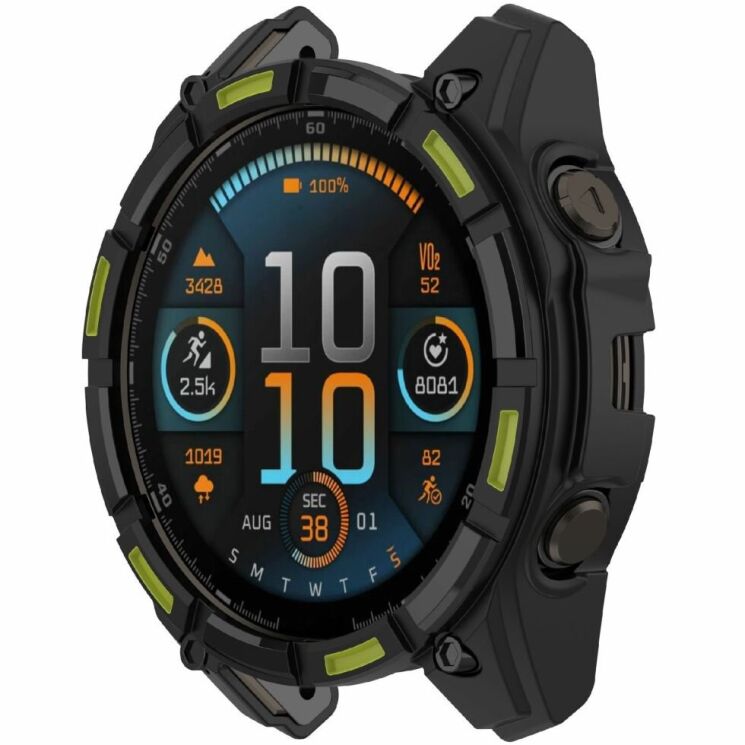 Защитный чехол Deexe Hollow Cover для Garmin Enduro 3 - Black / Green: фото 1 из 5