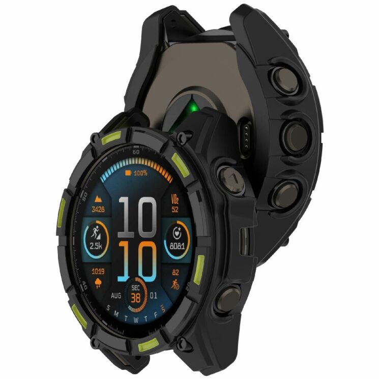 Защитный чехол Deexe Hollow Cover для Garmin Enduro 3 - Black / Green: фото 2 из 5