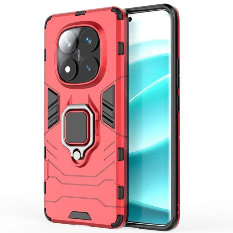 Захисний чохол Deexe Hybrid Case для Xiaomi Redmi Note 14 Pro 5G - Red: фото 1 з 6