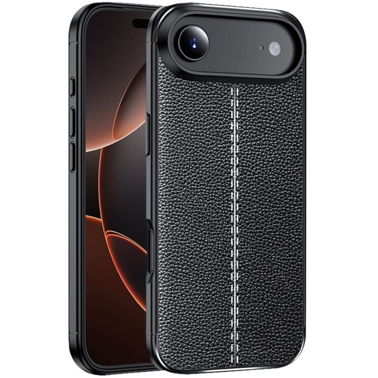 Захисний чохол Deexe Leather Cover для Apple iPhone 17 Air - Black: фото 1 з 1
