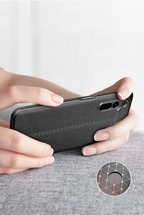 Защитный чехол Deexe Leather Cover для Realme 6 / 6s - Black: фото 13 из 13