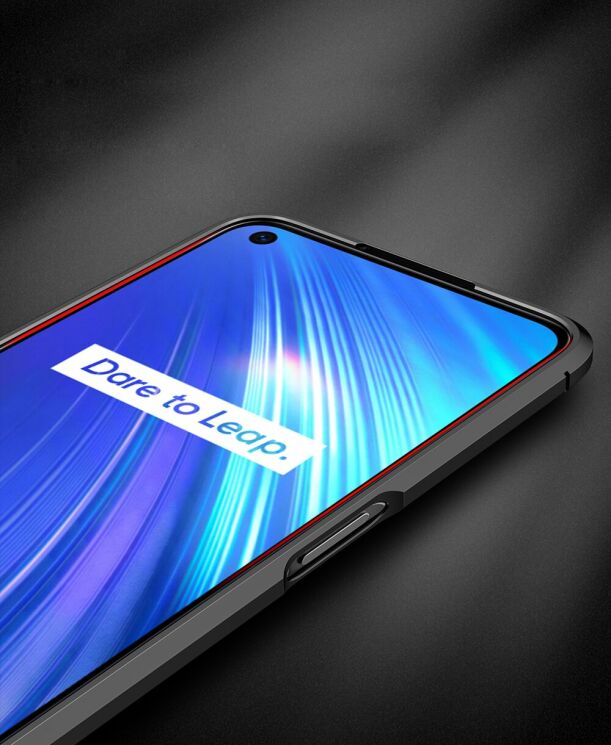 Защитный чехол Deexe Leather Cover для Realme 6 / 6s - Black: фото 11 из 13