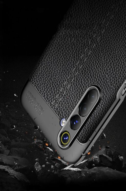 Защитный чехол Deexe Leather Cover для Realme 6 / 6s - Black: фото 10 из 13