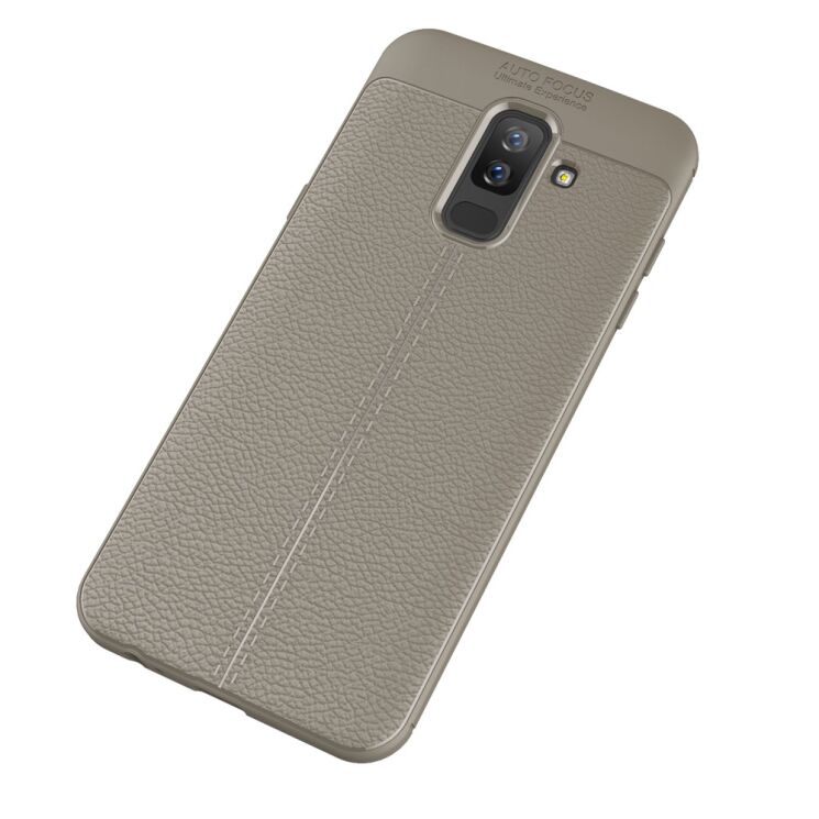 Защитный чехол Deexe Leather Cover для Samsung Galaxy A6+ 2018 (A605) - Gray: фото 2 из 8