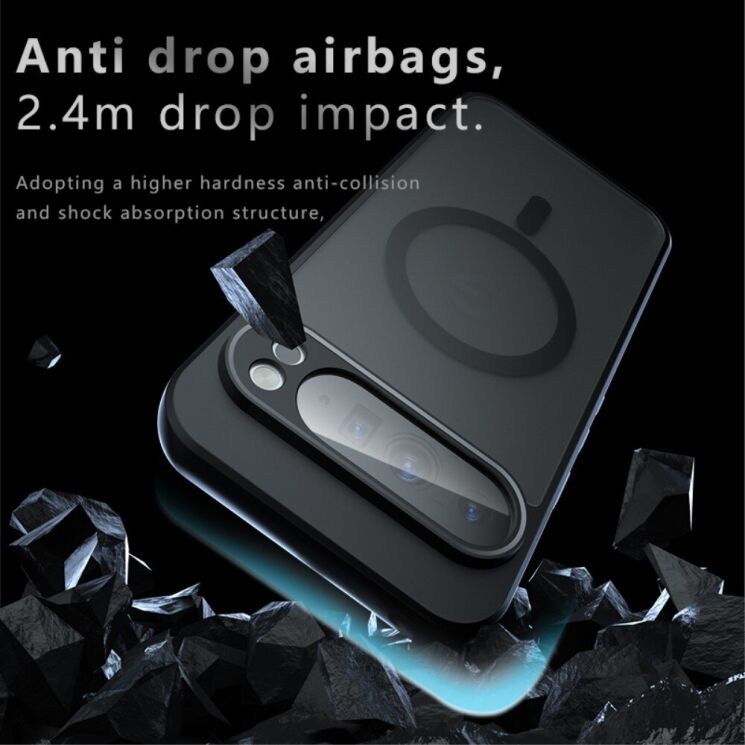Защитный чехол Deexe Matte Skin with MagSafe для Google Pixel 9 Pro XL - Transparent / Black: фото 4 из 13