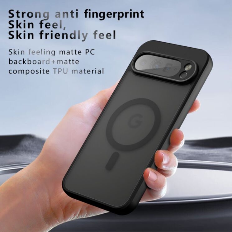 Защитный чехол Deexe Matte Skin with MagSafe для Google Pixel 9 Pro XL - Transparent / Black: фото 8 из 13