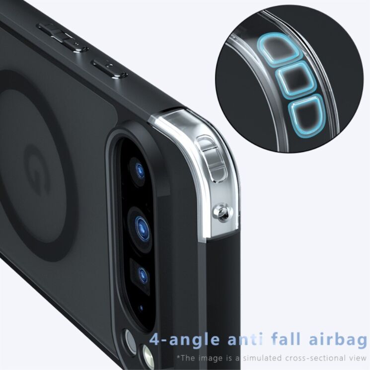 Защитный чехол Deexe Matte Skin with MagSafe для Google Pixel 9 Pro XL - Transparent / Black: фото 5 из 13
