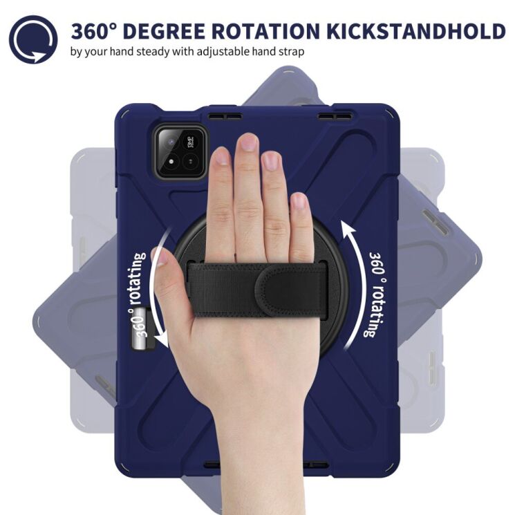 Защитный чехол Deexe Rotation Hybrid для Xiaomi Pad 7 / 7 Pro - Navy Blue: фото 3 из 15