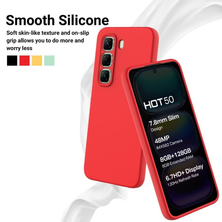 Защитный чехол Deexe Silicone Case для Infinix Hot 50 - Black: фото 8 из 8