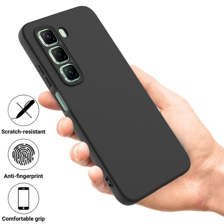 Защитный чехол Deexe Silicone Case для Infinix Hot 50 - Black: фото 2 из 8