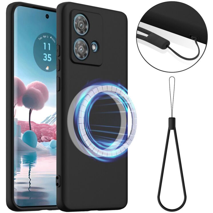 Захисний чохол Deexe Silicone Case with MagSafe для Motorola Edge 40 Neo - Black: фото 1 з 9