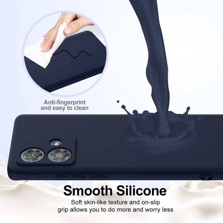 Захисний чохол Deexe Silicone Case with MagSafe для Motorola Edge 40 Neo - Black: фото 5 з 9