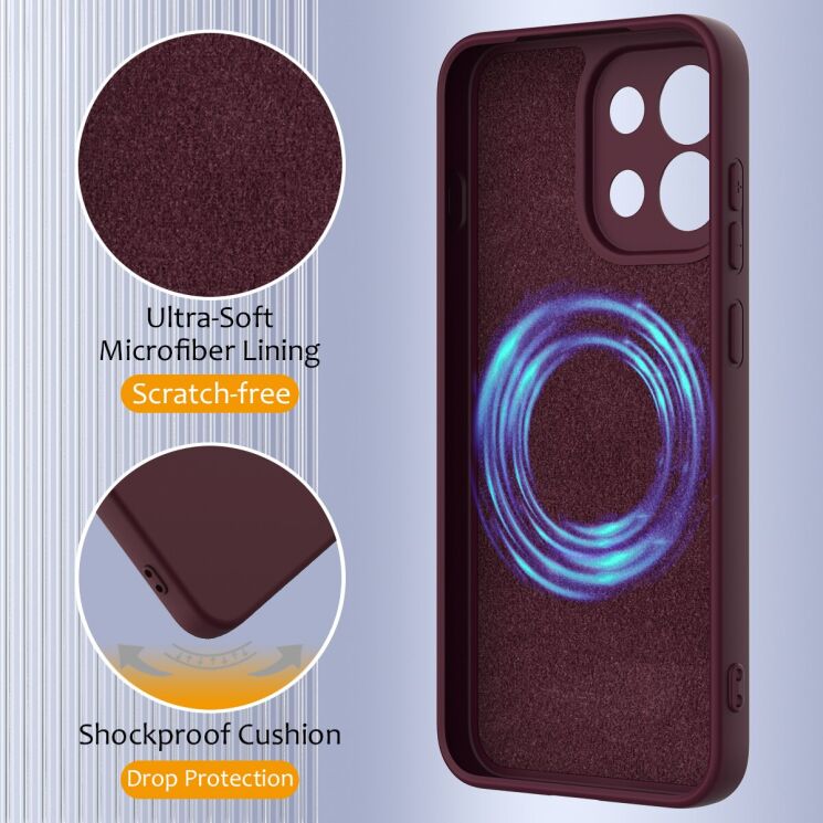 Захисний чохол Deexe Silicone Case with MagSafe для OnePlus Nord 6 - Wine Red: фото 8 з 9