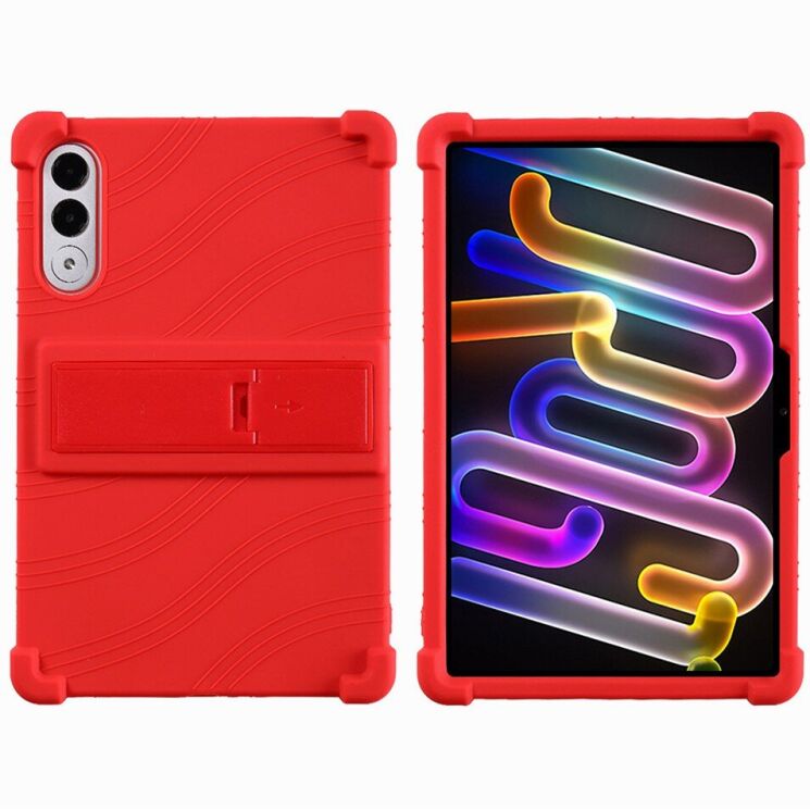 Захисний чохол Deexe Silicone Kickstand для Lenovo Yoga Tab 11.1 - Red: фото 1 з 19