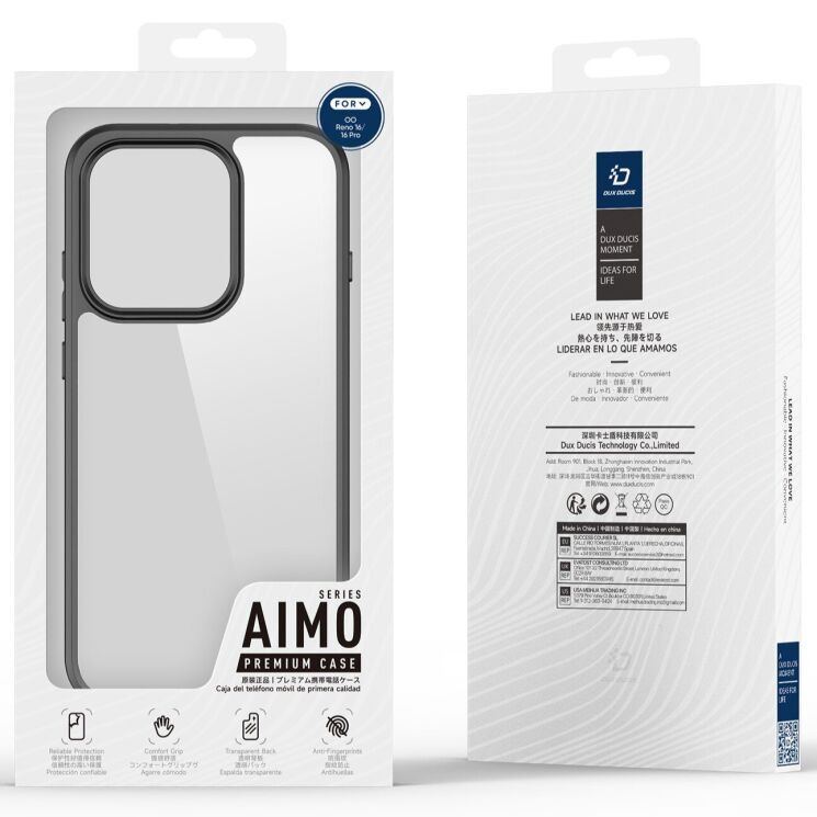 Защитный чехол DUX DUCIS Aimo Series для OPPO Reno 16 / 16 Pro - Black: фото 9 из 10
