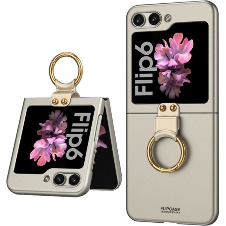 Захисний чохол GKK Ring Holder для Samsung Galaxy Flip 6 - Titanium Grey: фото 1 з 7