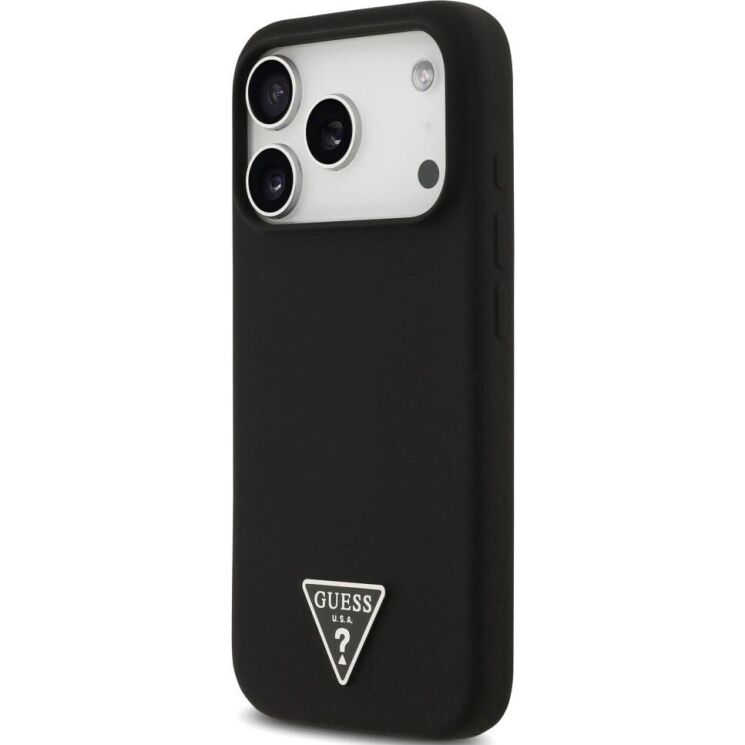 Захисний чохол Guess Silicone Triangle Logo MagSafe для iPhone 17 Pro (GUHMP17LSCTRLMK) - Black: фото 3 з 9