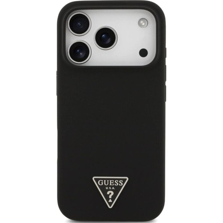 Захисний чохол Guess Silicone Triangle Logo MagSafe для iPhone 17 Pro (GUHMP17LSCTRLMK) - Black: фото 2 з 9
