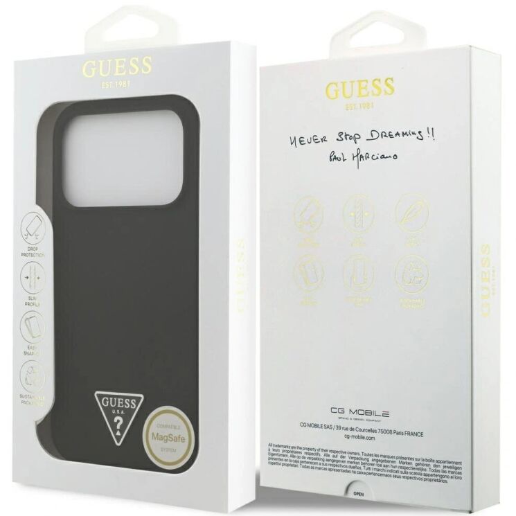 Захисний чохол Guess Silicone Triangle Logo MagSafe для iPhone 17 Pro (GUHMP17LSCTRLMK) - Black: фото 8 з 9