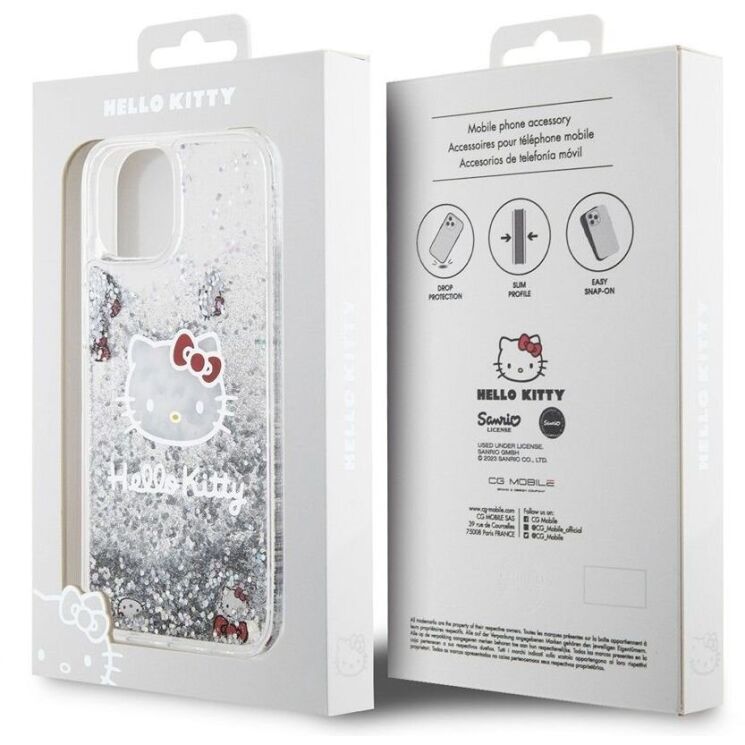 Защитный чехол Hello Kitty Liquid Glitter для Apple iPhone 13 - Transparent: фото 8 из 8