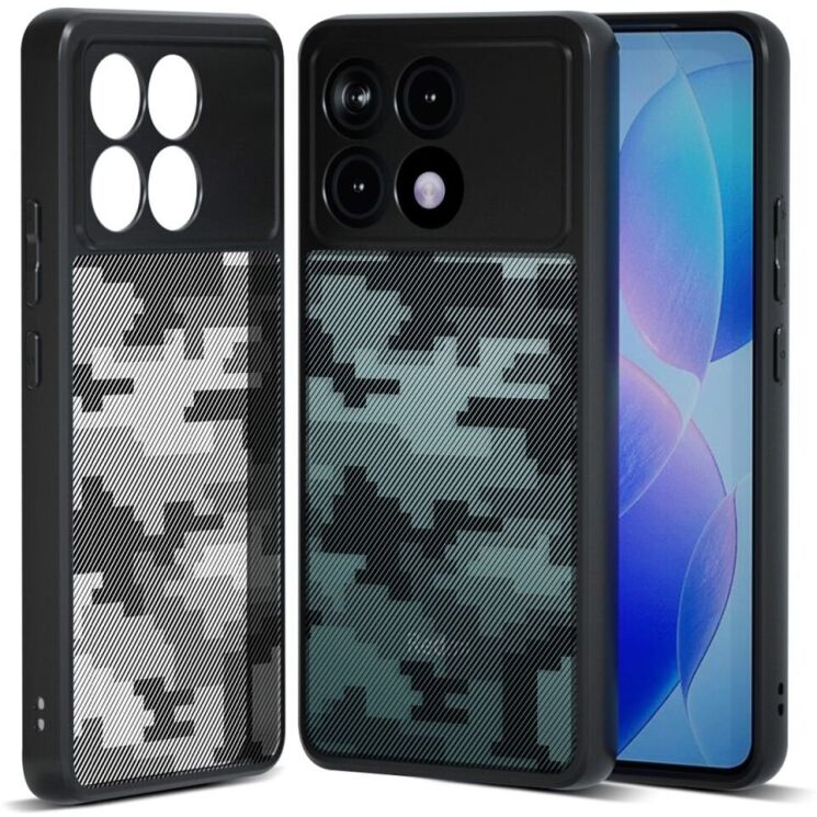 Защитный чехол IBMRS Military для Xiaomi Poco F6 Pro - Grid Camouflage: фото 1 из 6