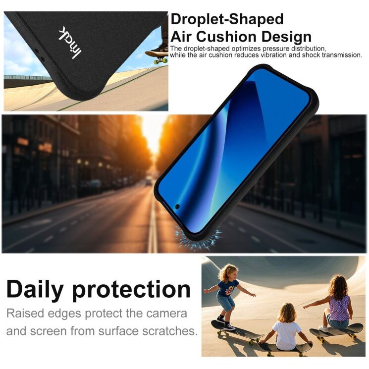 Защитный чехол IMAK Airbag Sand Case для Google Pixel 10a - Matte Black: фото 6 из 9