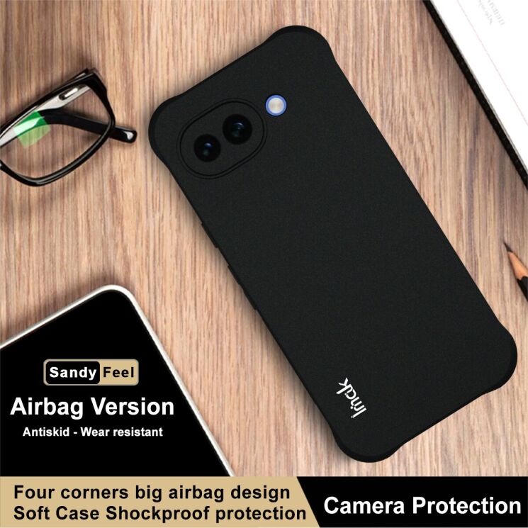 Защитный чехол IMAK Airbag Sand Case для Google Pixel 10a - Matte Black: фото 5 из 9