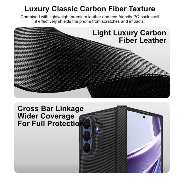 Защитный чехол IMAK Ruiyi Series (FF) для Samsung Galaxy Fold 8 Ultra - Carbon Fiber: фото 4 из 7