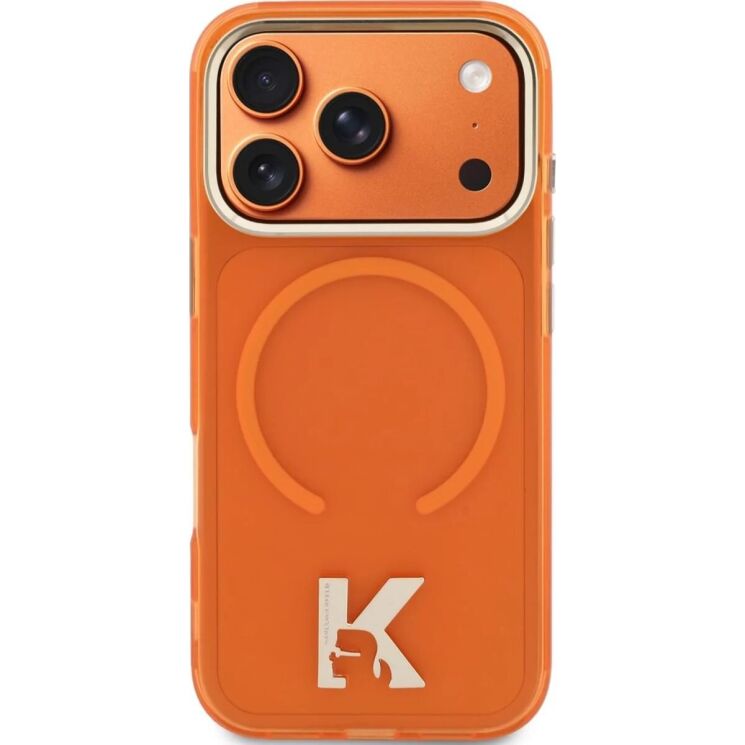 Захисний чохол Karl Lagerfeld IML K Head Logo MagSafe для iPhone 17 Pro (KLHMP17L5HTMKHDO) - Orange: фото 2 з 8