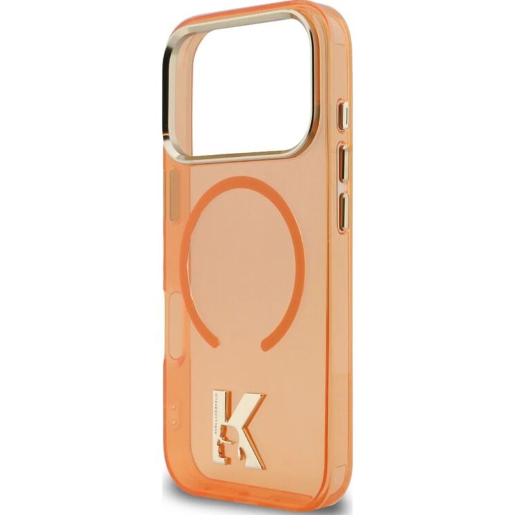Захисний чохол Karl Lagerfeld IML K Head Logo MagSafe для iPhone 17 Pro (KLHMP17L5HTMKHDO) - Orange: фото 6 з 8