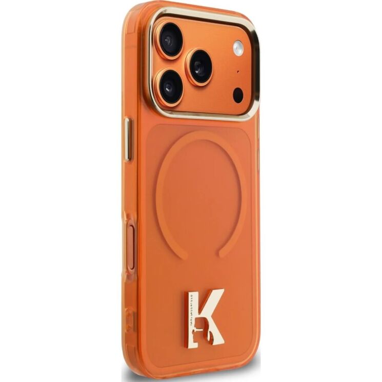 Захисний чохол Karl Lagerfeld IML K Head Logo MagSafe для iPhone 17 Pro (KLHMP17L5HTMKHDO) - Orange: фото 4 з 8