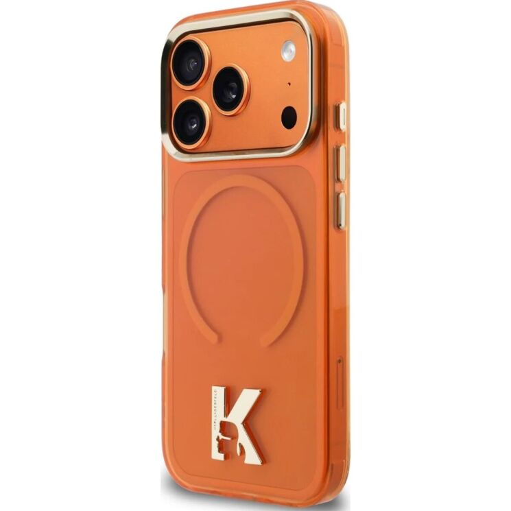 Захисний чохол Karl Lagerfeld IML K Head Logo MagSafe для iPhone 17 Pro (KLHMP17L5HTMKHDO) - Orange: фото 3 з 8