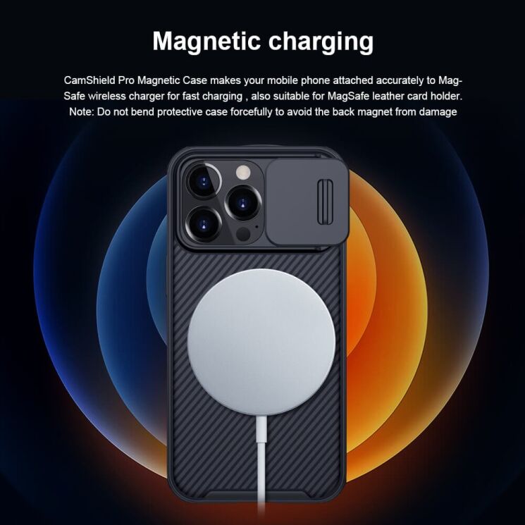 Защитный чехол NILLKIN CamShield Pro Magnetic для Apple iPhone 13 Pro - Black: фото 8 из 20