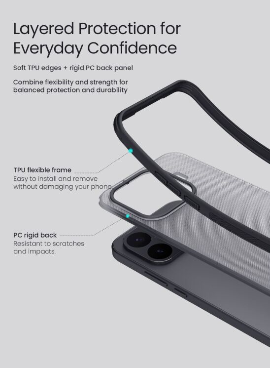 Защитный чехол NILLKIN Super Frosted Shield Pro для Xiaomi 17T - Transparent Black: фото 10 из 14