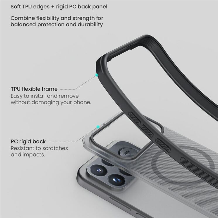 Захисний чохол NILLKIN Super Frosted Shield Pro Magnetic для Xiaomi Poco F9 Pro - Transparent Black: фото 8 з 11