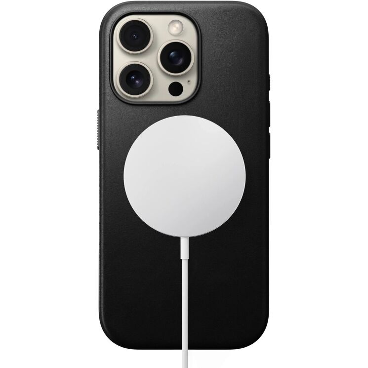 Защитный чехол Nomad Modern Leather Case для Apple iPhone 16 Pro (NM01697985) - Black: фото 3 из 12