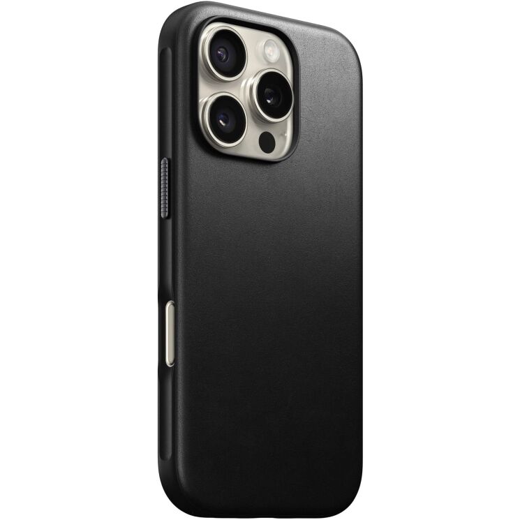 Защитный чехол Nomad Modern Leather Case для Apple iPhone 16 Pro (NM01697985) - Black: фото 2 из 12