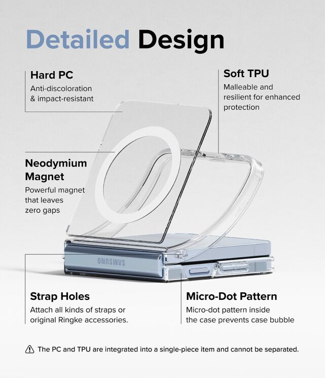 Защитный чехол Ringke Fusion Magnetic (FF) для Samsung Galaxy Flip 6 (8809961787034) - Clear: фото 18 из 24