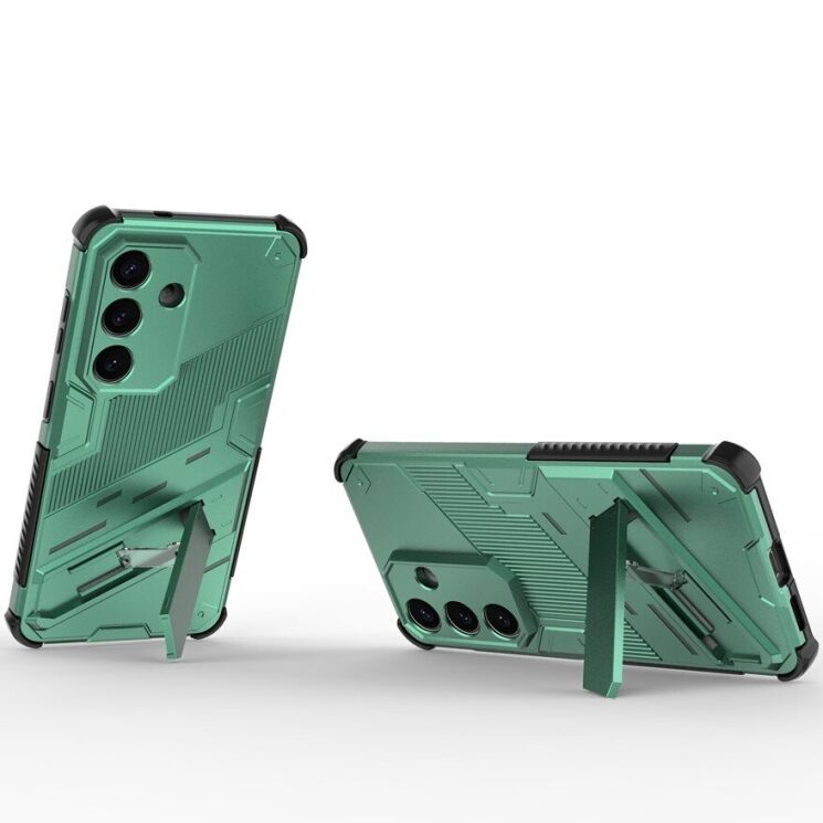 Защитный чехол с подставкой Deexe Bibercas для Samsung Galaxy S26 - Green: фото 2 из 6