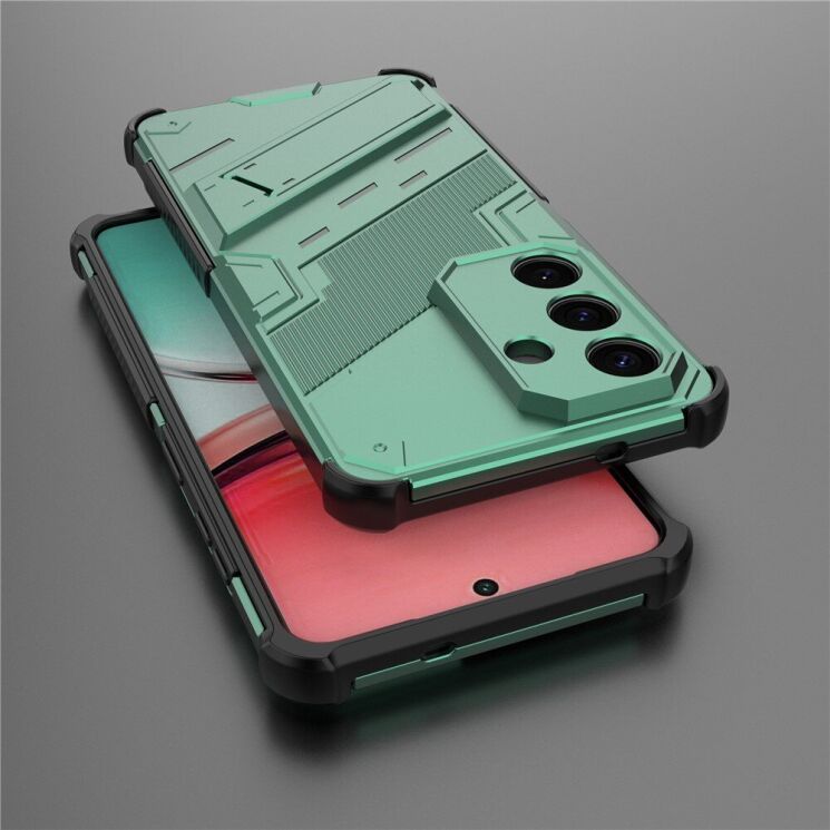 Защитный чехол с подставкой Deexe Bibercas для Samsung Galaxy S26 - Green: фото 3 из 6