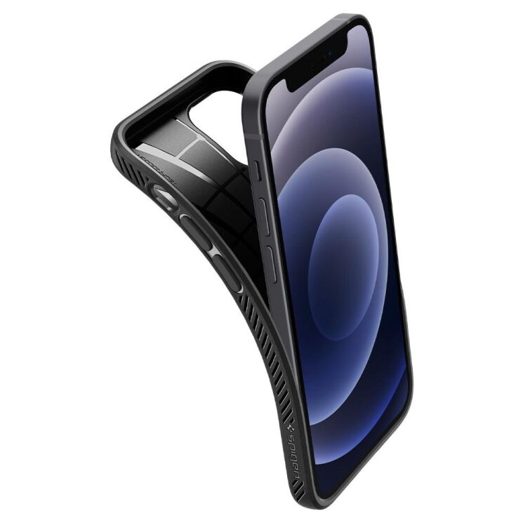 Захисний чохол Spigen (SGP) Liquid Air для Apple iPhone 12 mini - Matte Black: фото 3 з 11