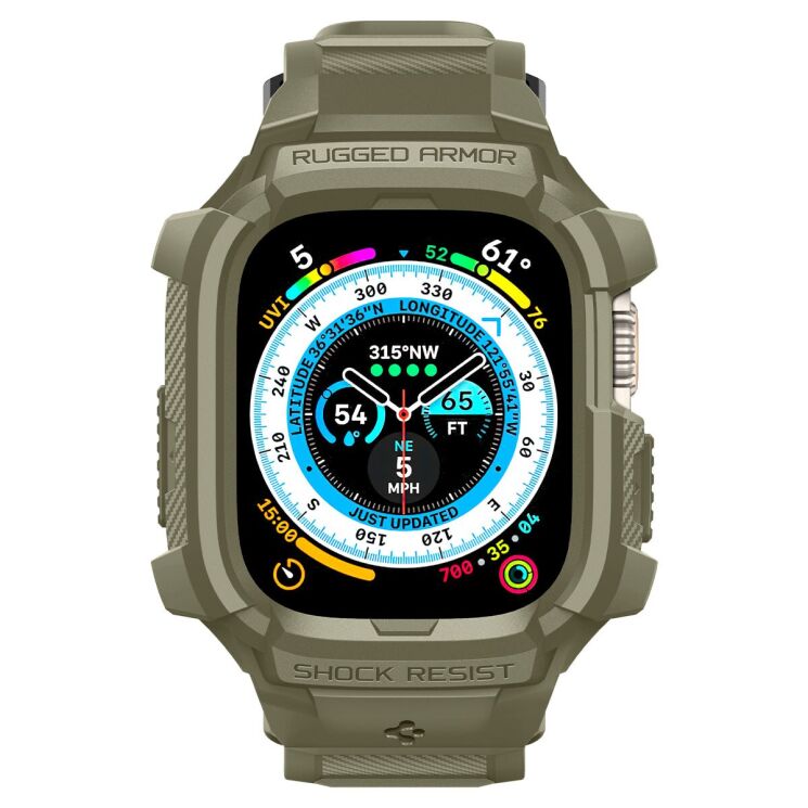 Защитный чехол Spigen (SGP) Rugged Armor Pro (FW) для Apple Watch Ultra / Ultra 2 (49mm) - Vintage Khaki: фото 3 из 20