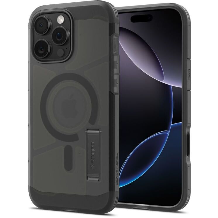 Захисний чохол Spigen (SGP) Tough Armor (MagFit) для Apple iPhone 16 Pro Max - Frost Black: фото 1 з 17